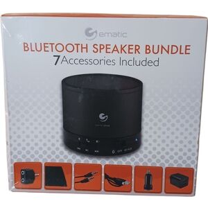 Black Bluetooth Speaker with Accessories